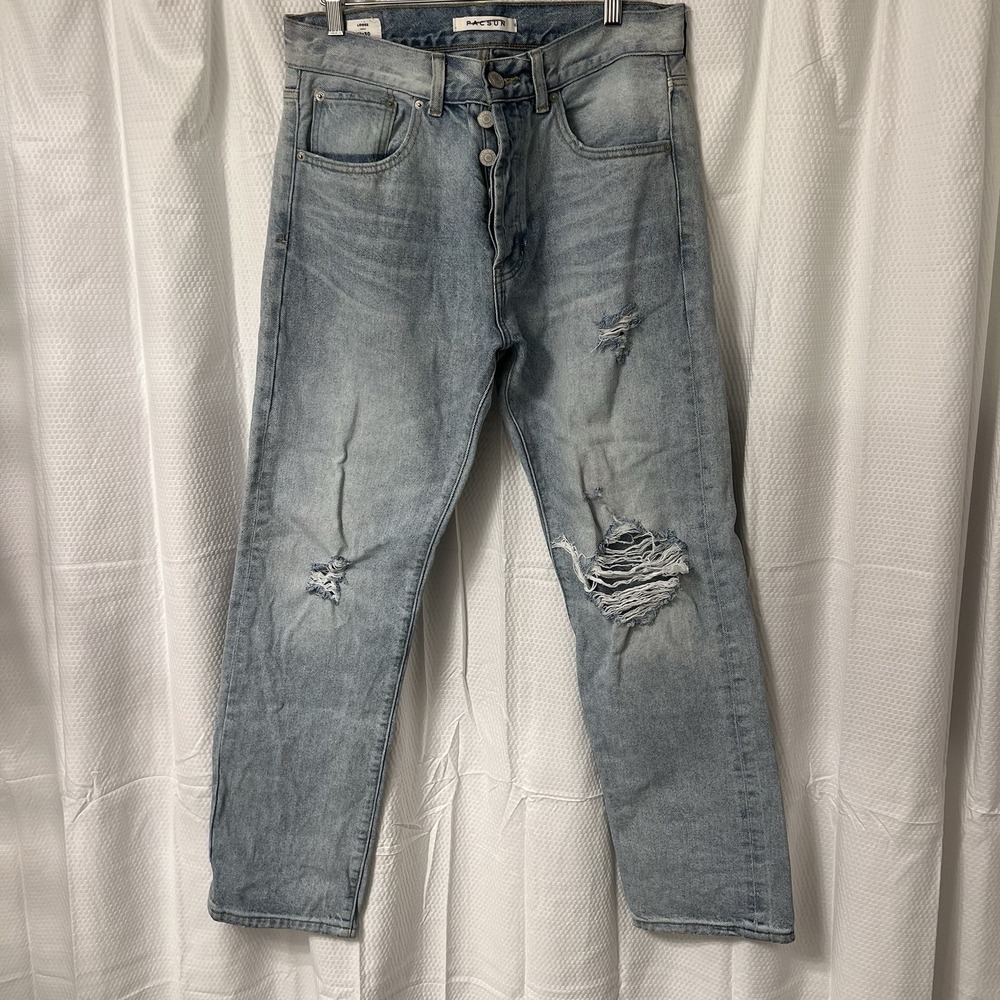Mens Pacsun Baggy Blue Denim Jeans Size 31x30 Y2K Skater Pacific‎ Sunwear